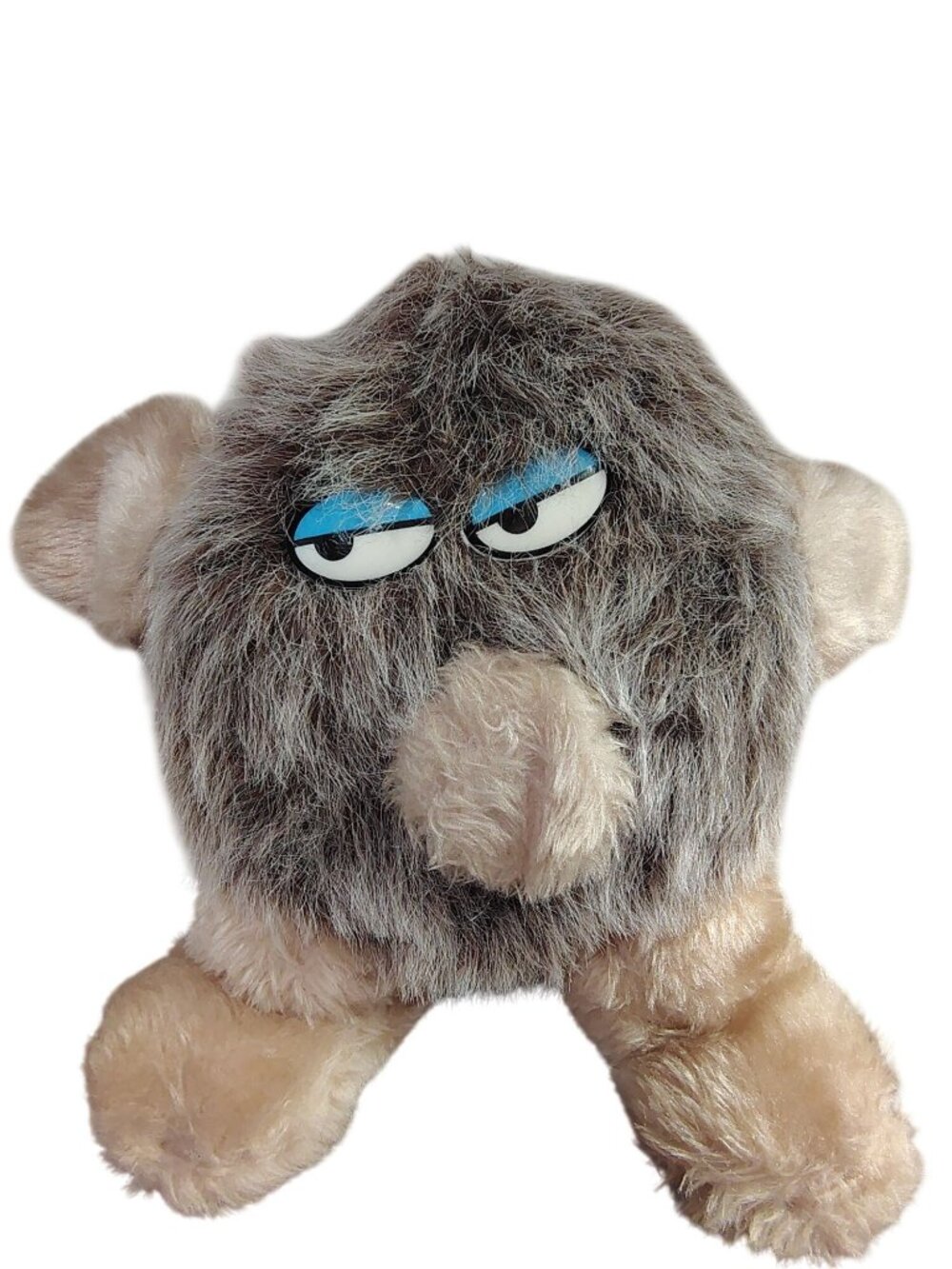 Vintage Hann Crafts Monster Caveman Plush Stuffed Animal Gray Furry